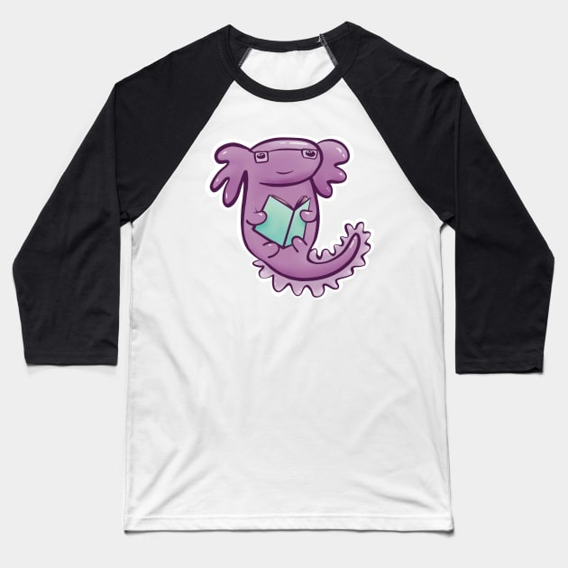 Axolotl Reading - I love to read a lotl Baseball T-Shirt by SubtleSplit